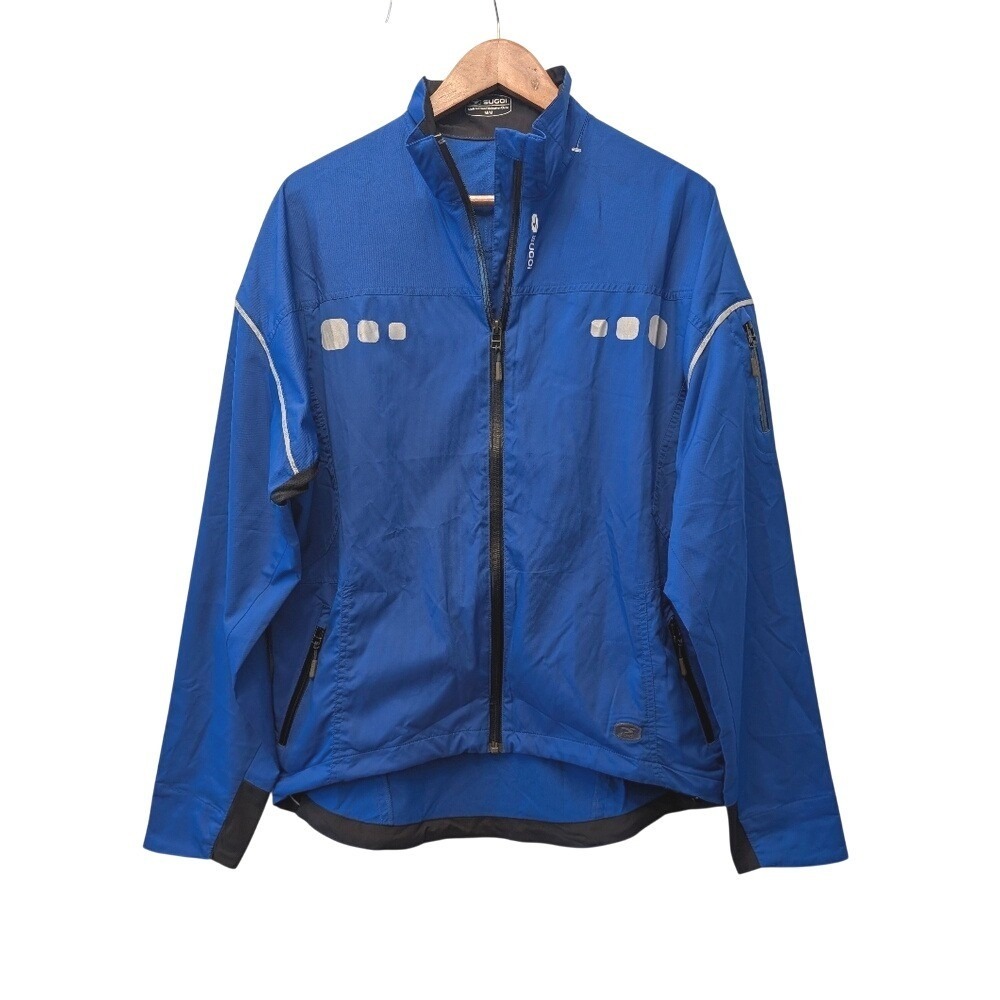 Sugoi Mens Blue Cycling Jacket 3M Scotchlite Reflective‎ Full Zip Size Medium